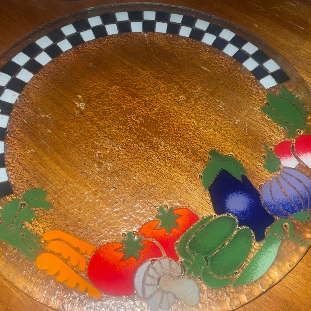 Colorful Glass Art Plate